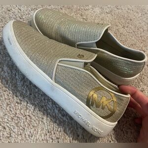 Michael Kors Glittery Gold Slip-On Sneakers